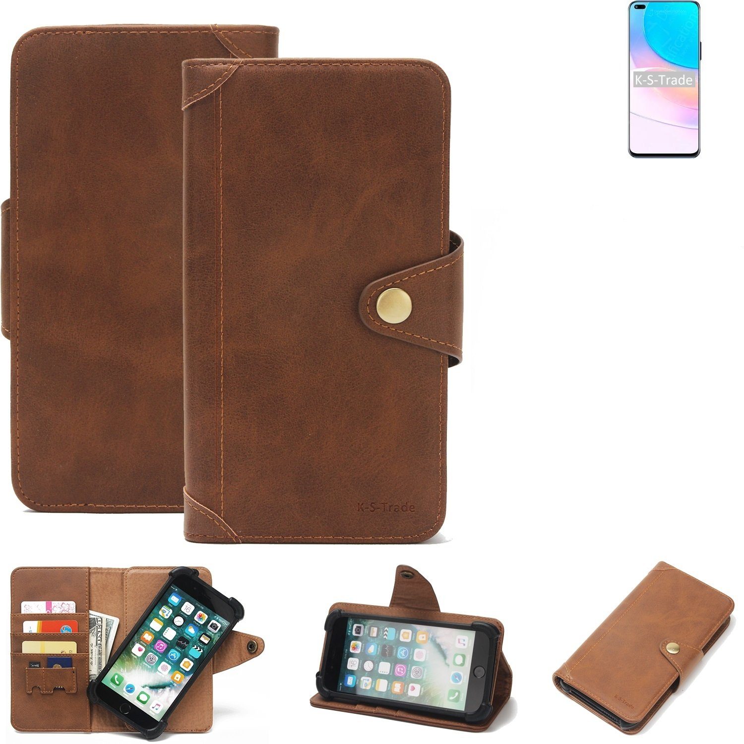 K-S-Trade Handyhülle für Huawei nova 8i, Handyhülle Schutz Hülle Walletcase Bookstyle Tasche Case
