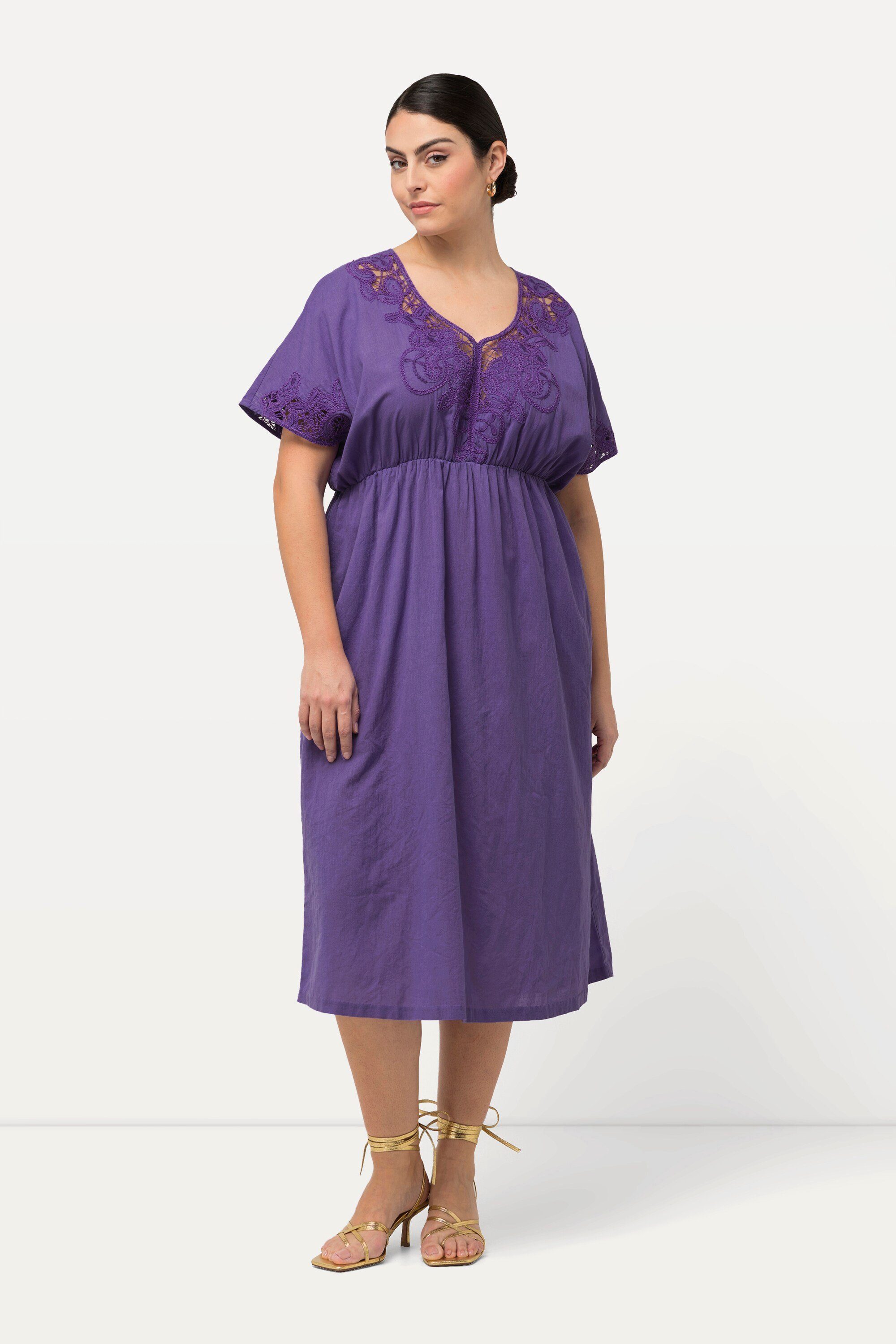 Ulla Popken Maxikleid Kleid Stickerei Oversized günstig online kaufen