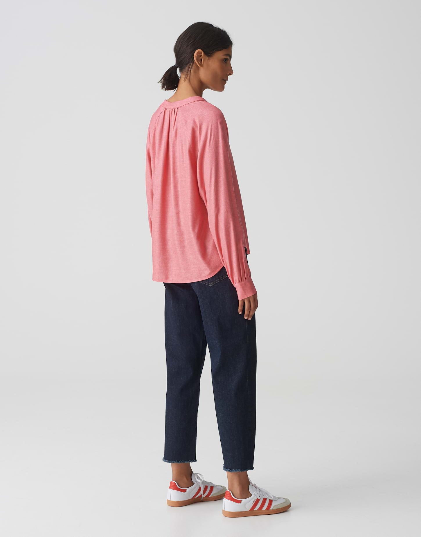 OPUS Langarmbluse Bluse FELIA Loose aus Viskose Mix