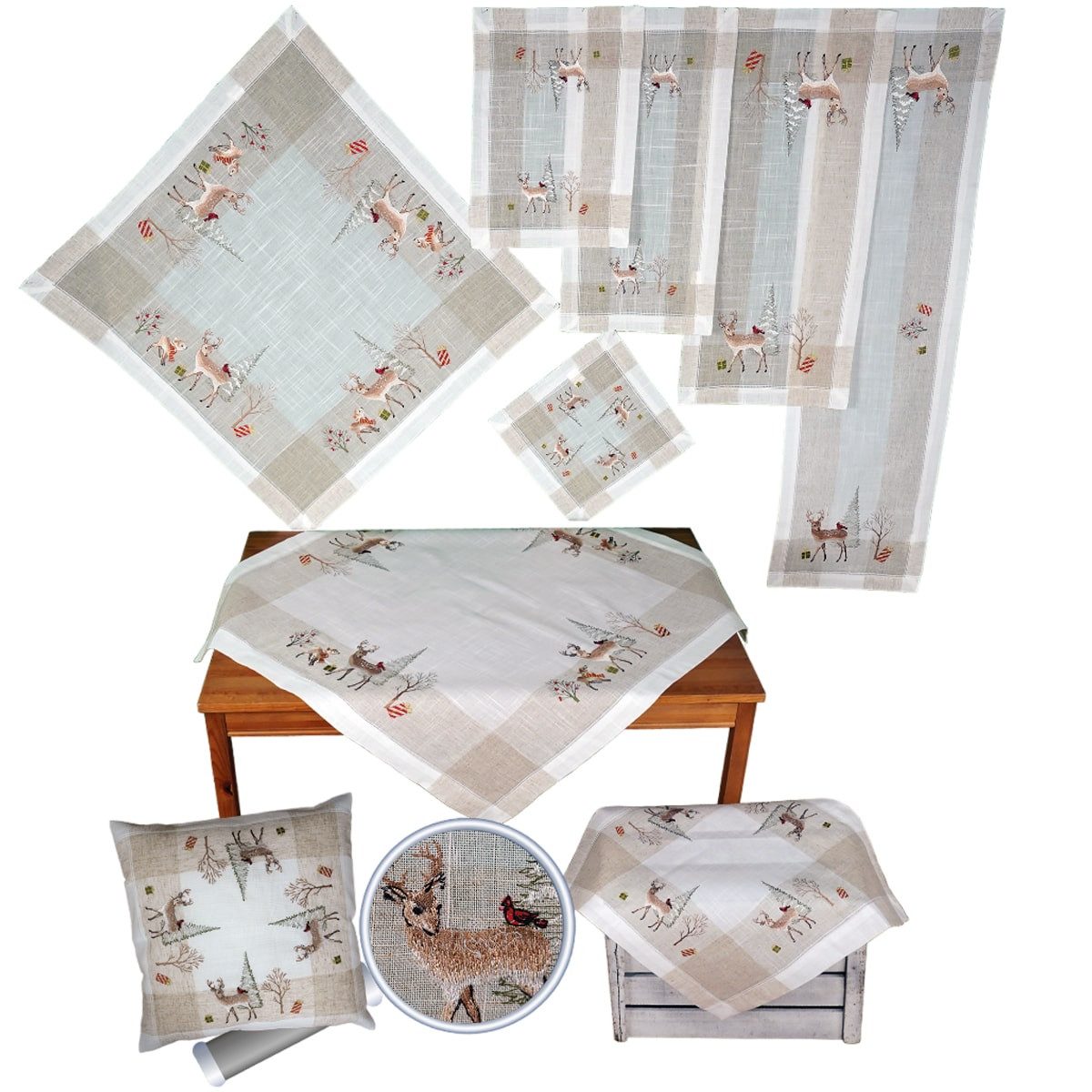 matches21 HOME & HOBBY Tischdecke Tischdecke ELLY Rehe Winter Weihnachten P günstig online kaufen