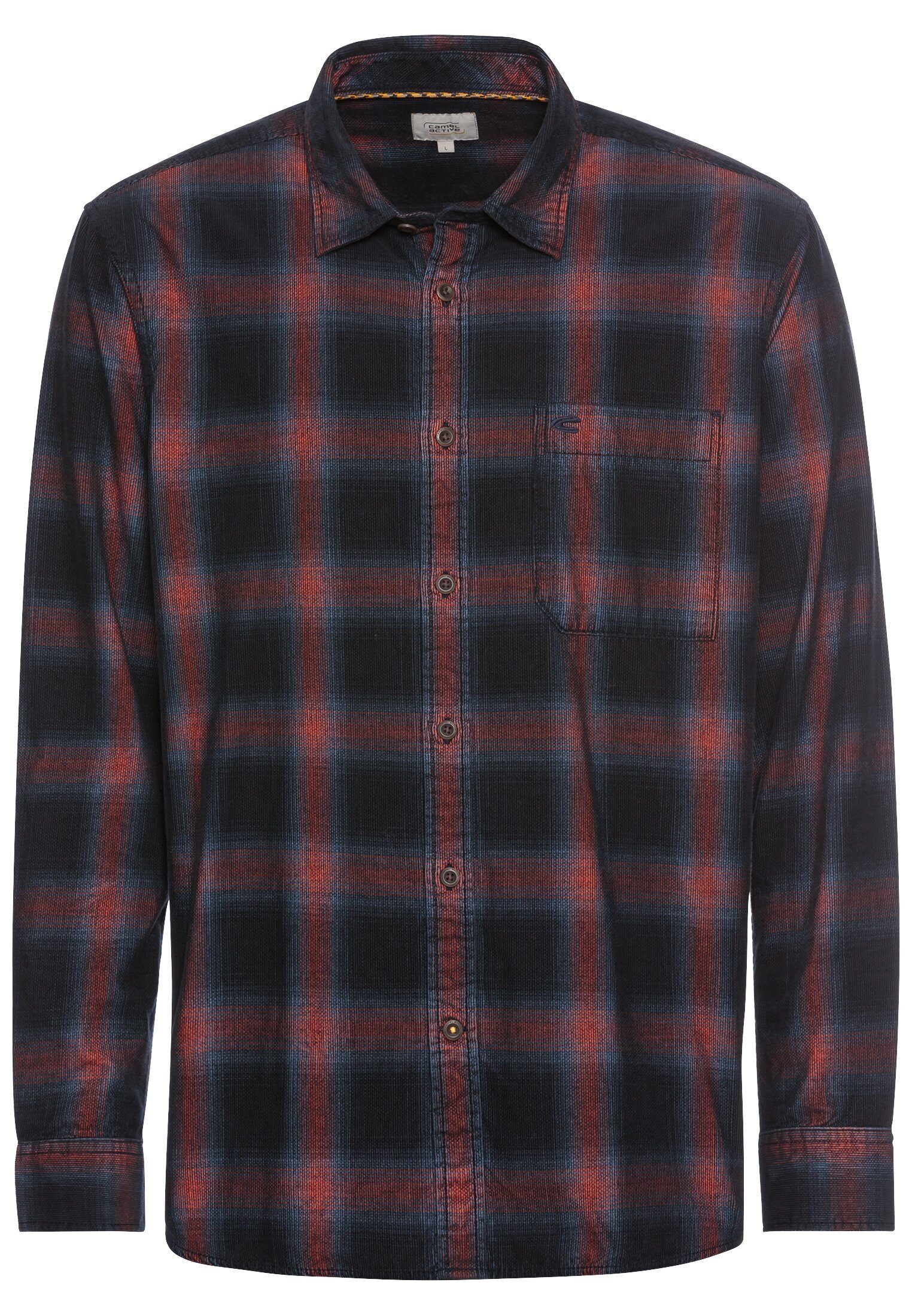 camel active Langarmhemd Langarm Hemd aus reiner Baumwolle günstig online kaufen