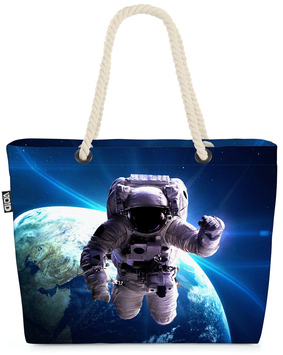 VOID Strandtasche (1-tlg), Astronaut Erde Beach Bag Weltall Raumschiff Astronaut Raumfahrer Mond Sterne