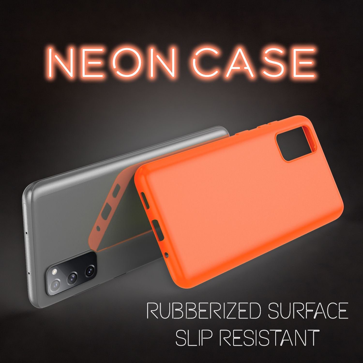 Nalia Smartphone-Hülle Samsung Galaxy S20 FE 16,5 cm (6,5 Zoll), Neon Silikon Hülle / Bunt Leuchtend / Rutschfest / Flexibel / Weich