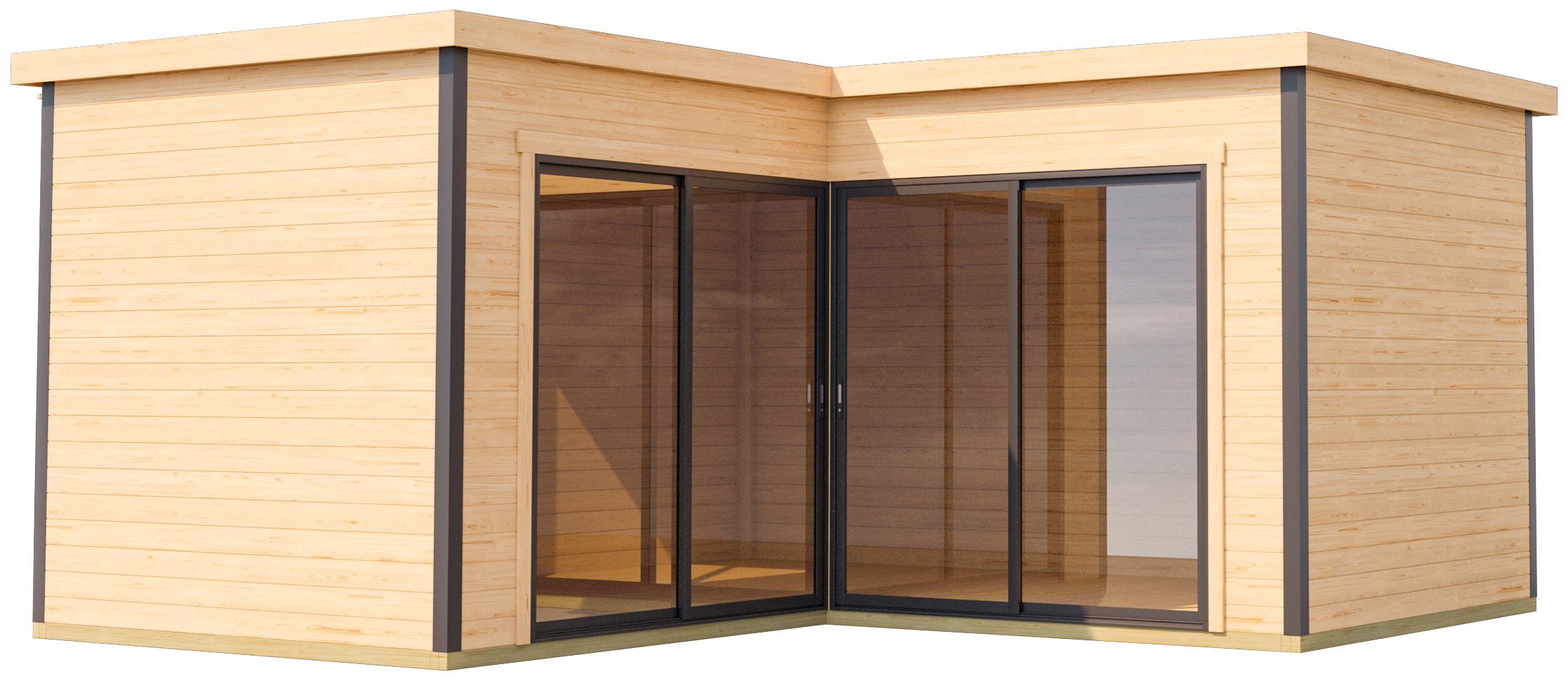 LASITA MAJA Gartenhaus DOMEO 6 NATUR/ANTHRAZIT, BxT: 500x509,3 cm, (Set),  Fundamentmass 5000 x 5000, Naturbelassen