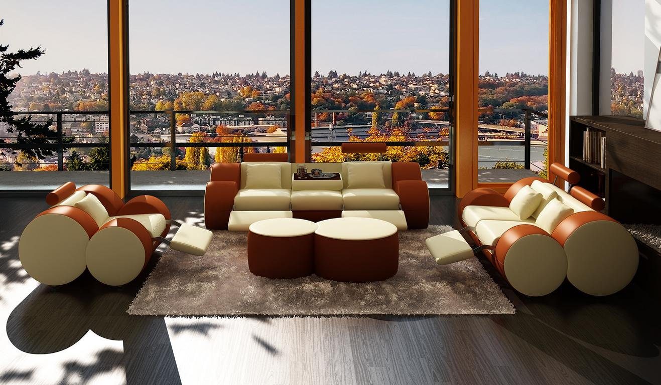 in Sofa Garnitur Neu, JVmoebel Europe Schwarz-rote Made 3+2+1 Wohnzimmermöbel Moderne