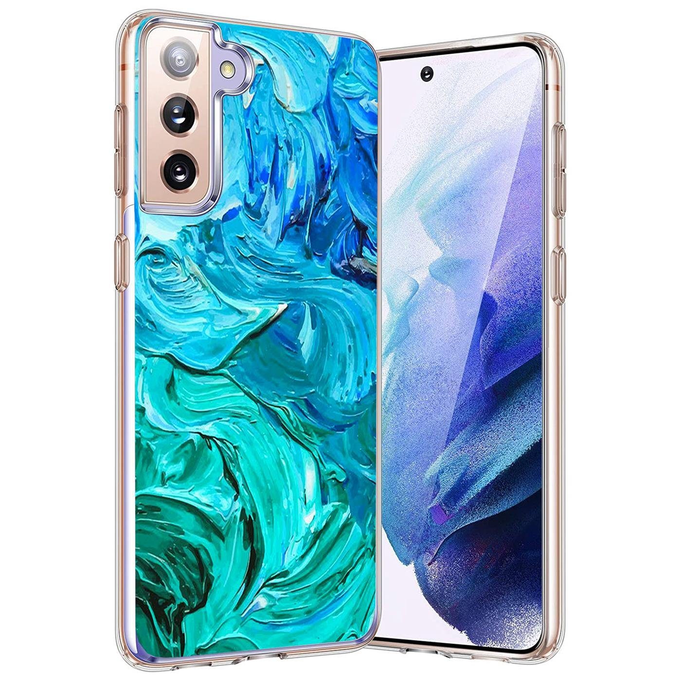 CoolGadget Handyhülle Handy Case Silikon Motiv Series für Samsung Galaxy S21 6,2 Zoll, Hülle mit hochauflösendem Muster für Samsung S21 5G Schutzhülle