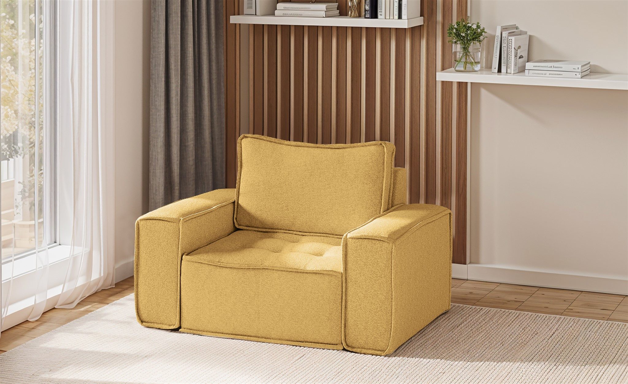 Fun Möbel Sessel Designersessel SANDE in Stoff (Auch im 3-2-1 Set erhältlich), Rundumbezug