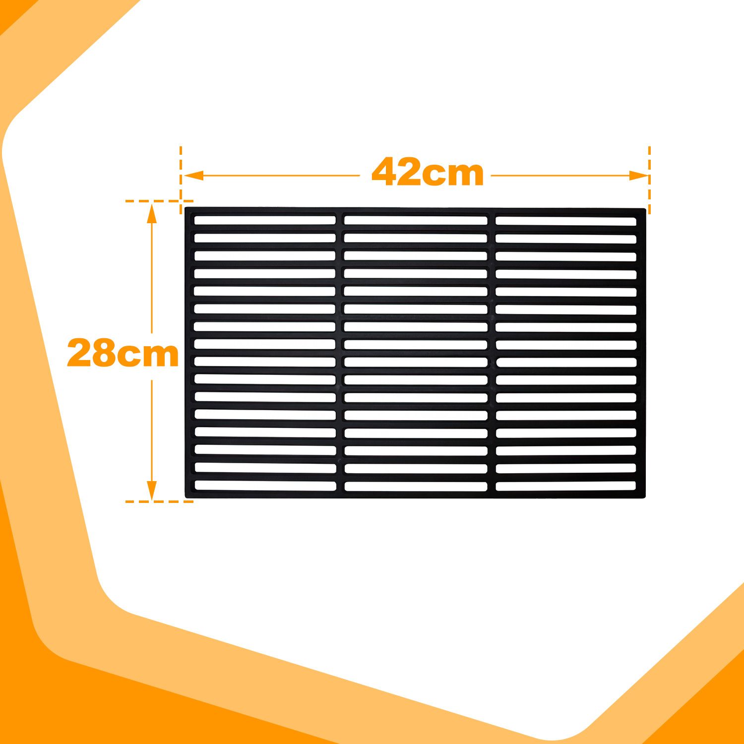 Clanmacy Grillrost Gusseisen-Grillrost, rechteckig für Gasgrill und Holzkohlegrill