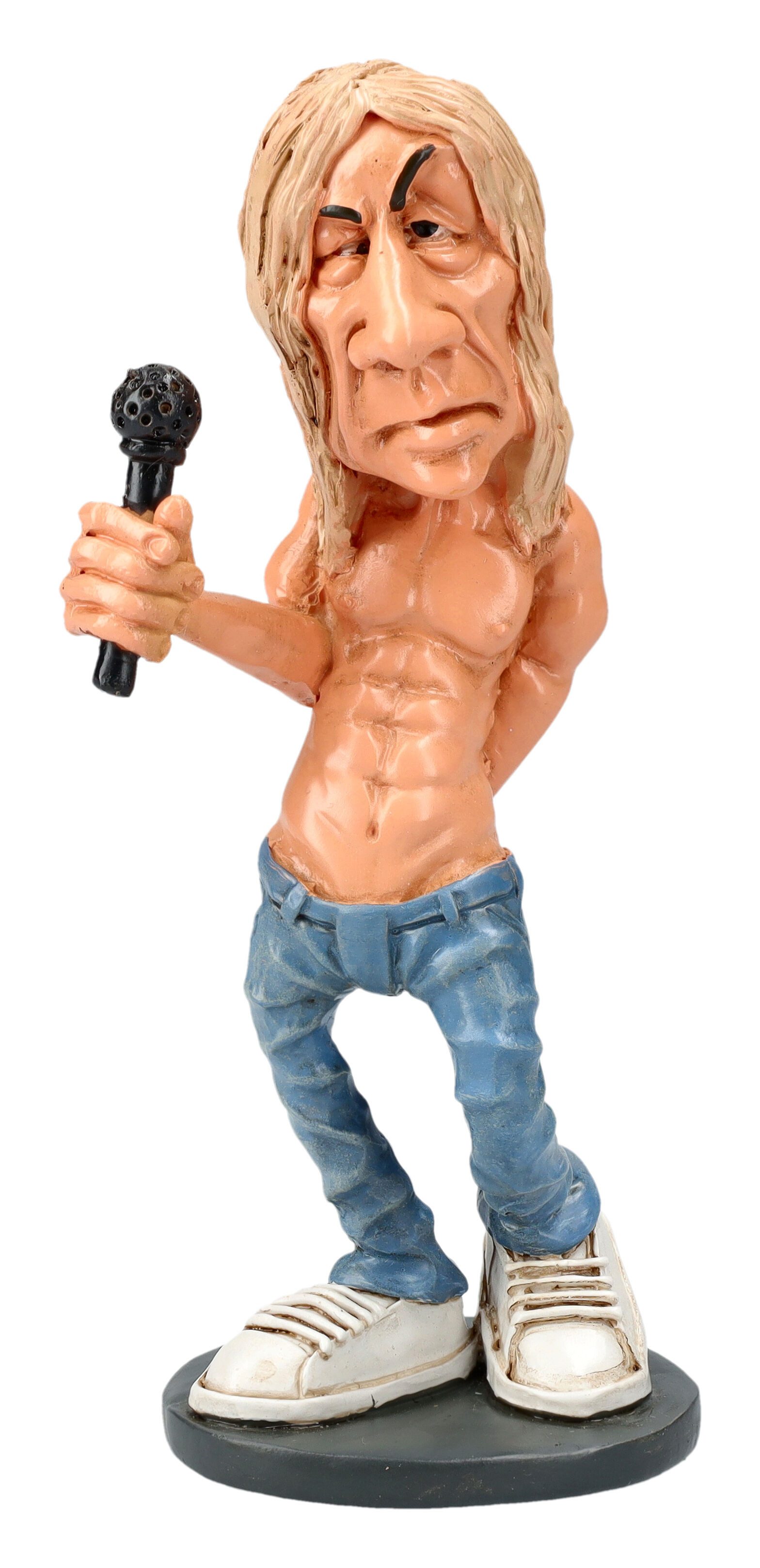 Dekofigur Lustige Rockstar Figur - Sänger Iggy - Rockmusiker Dekofigur Singer