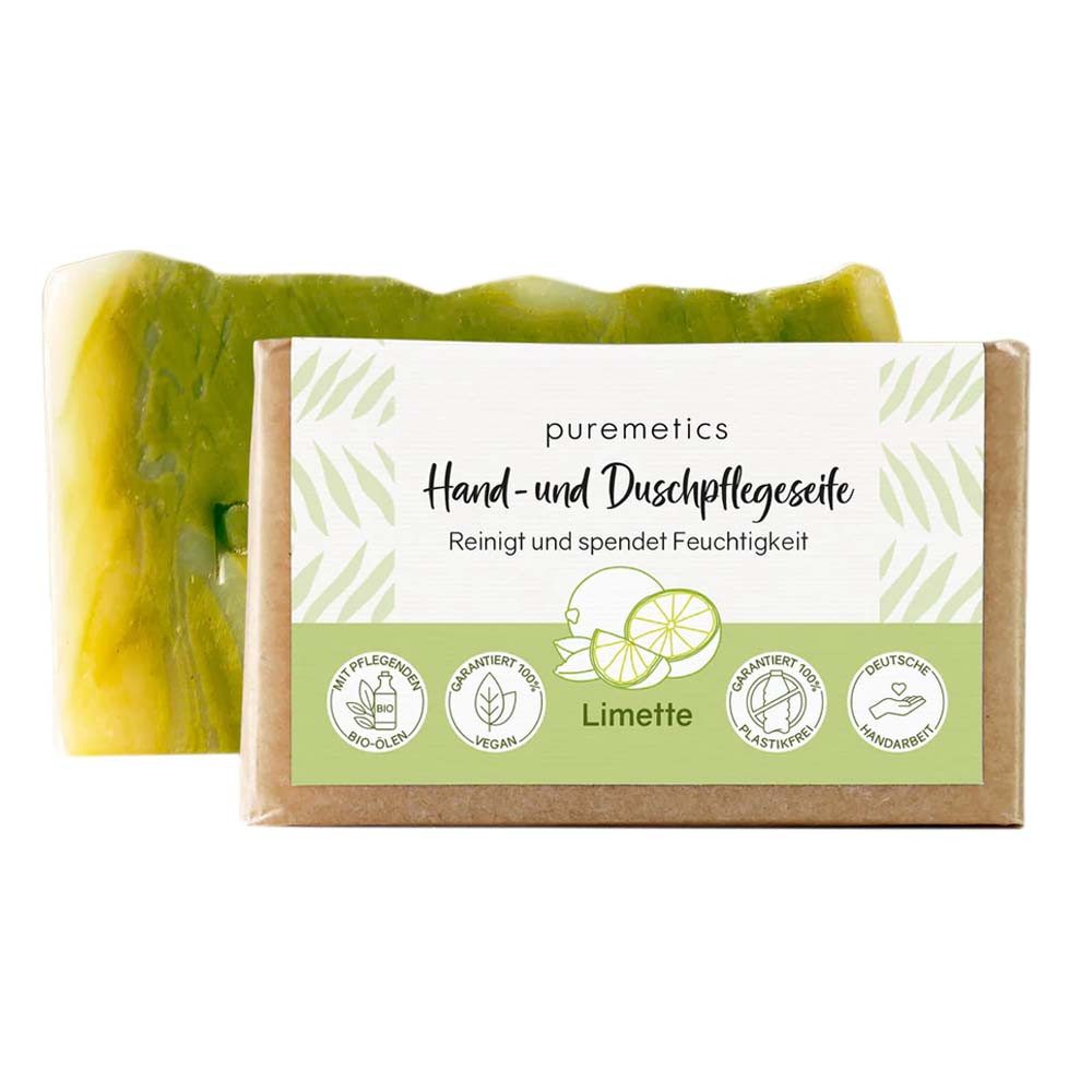 puremetics Feste Duschseife Hand- und Duschpflegeseife - Limette 75g