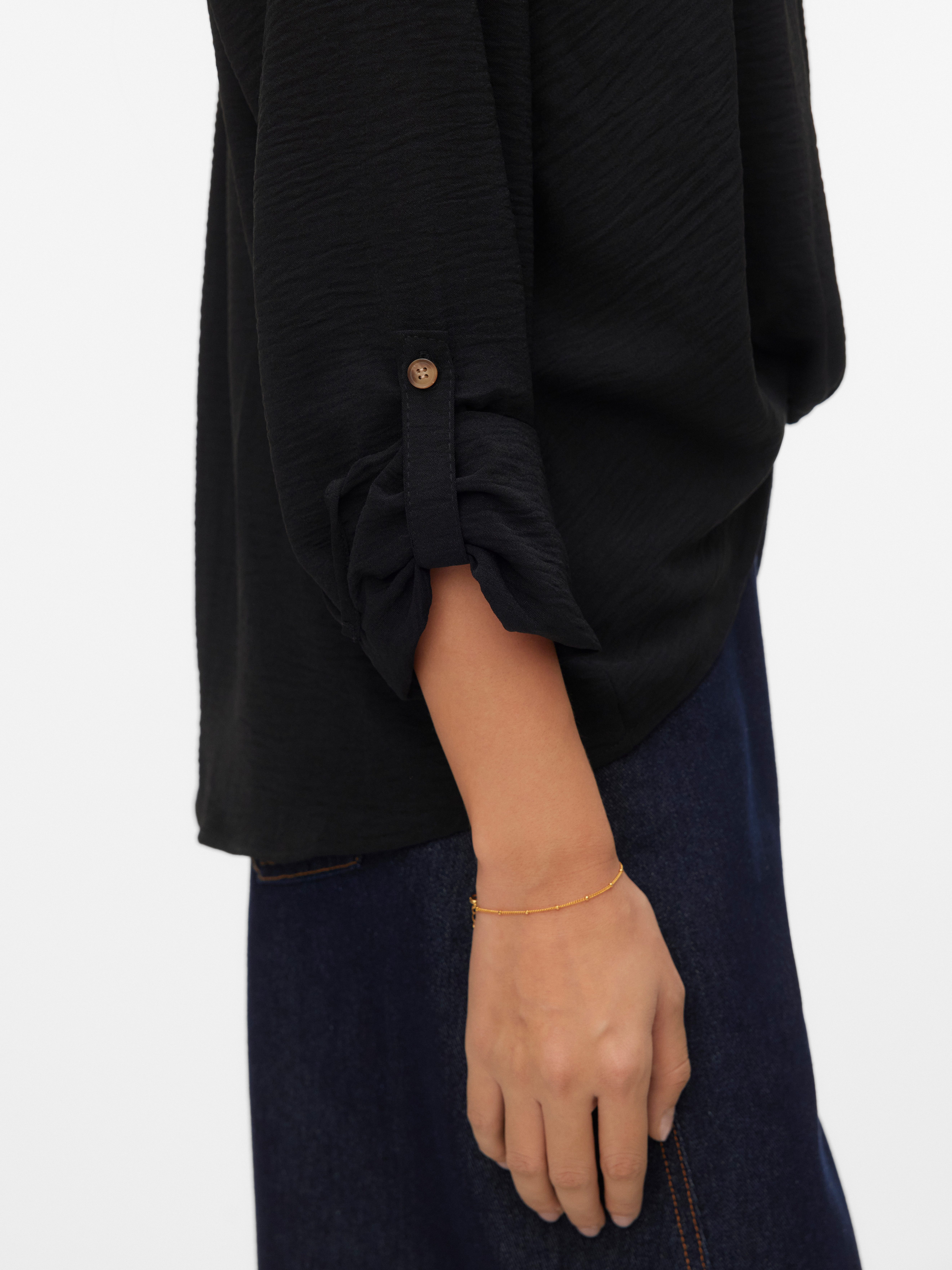 Vero Moda Hemdbluse VMIZZY LS DETAIL SHIRT WVN BTQ GA mit geknoteter Front