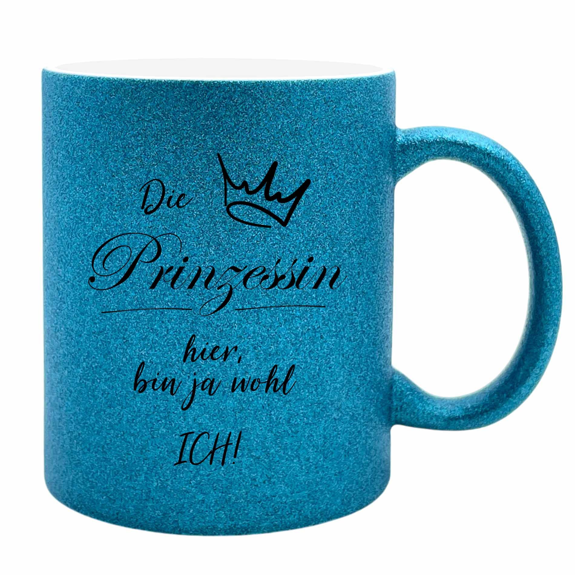 Camolo Tasse Glitzer Keramik Tasse - Die Prinzessin hier, bin ja wohl ich!, Keramik