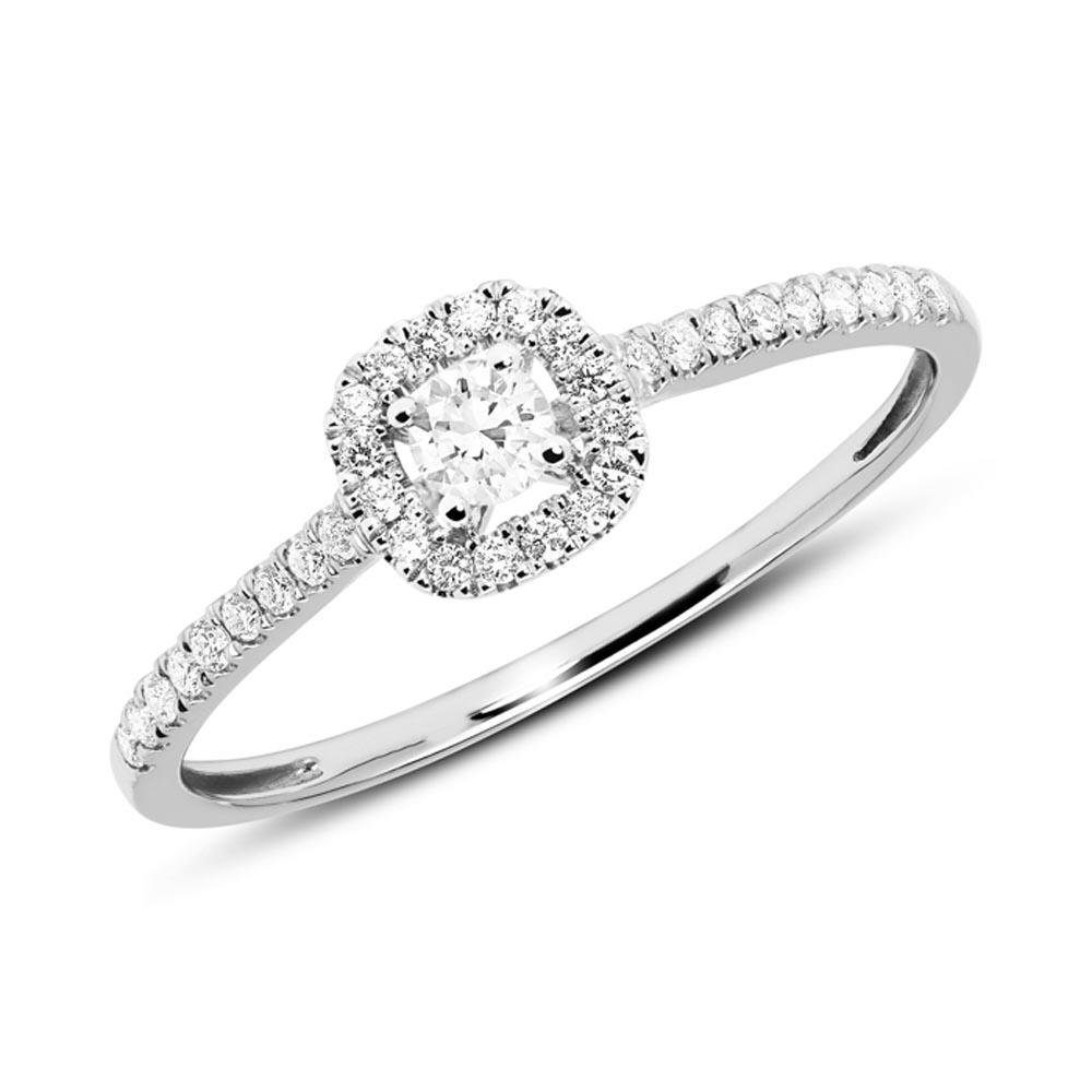 Unique Verlobungsring Diamantring 14K Weißgold (Größe: 52mm)