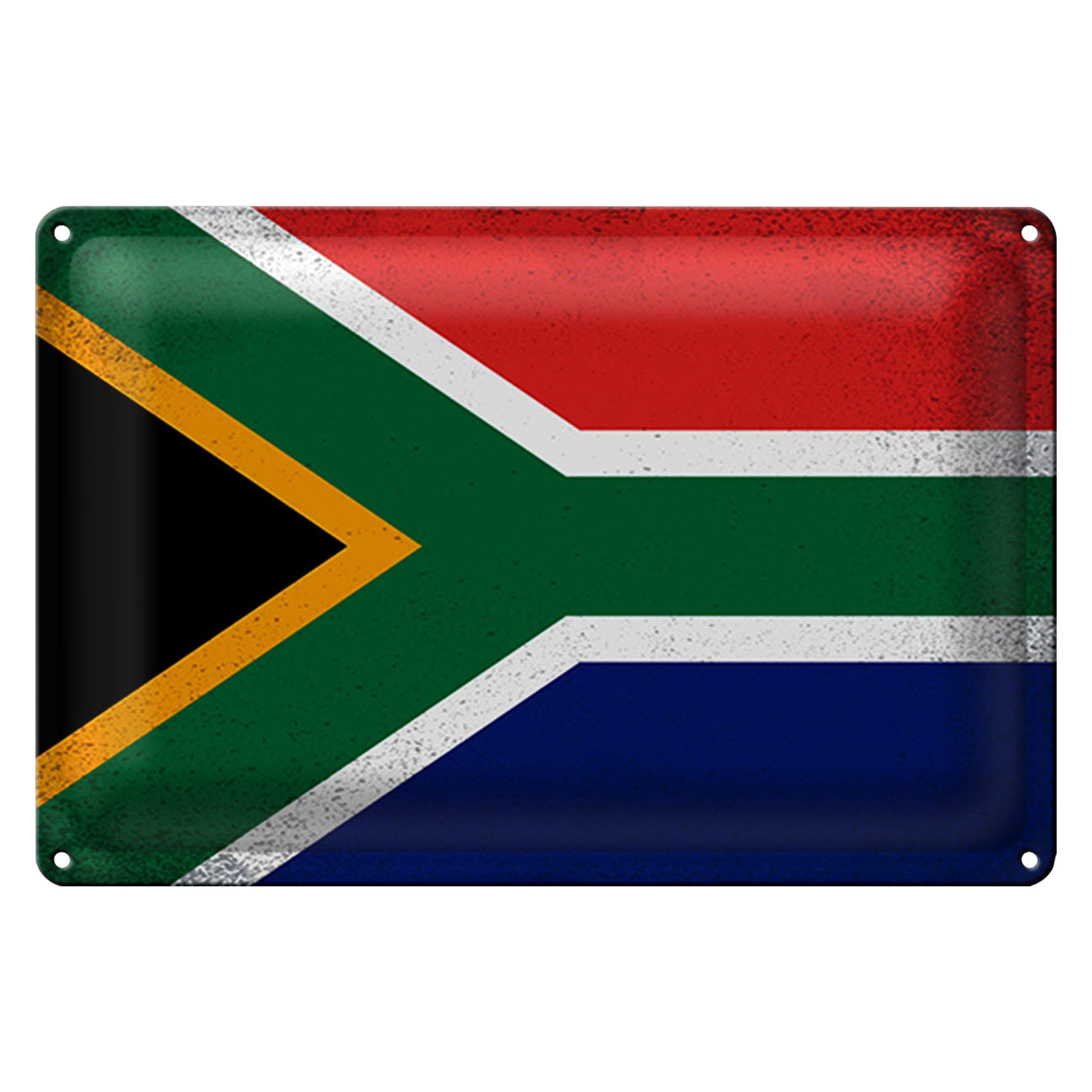 Roomando Metallschild Flagge Südafrika 18x12cm South Africa Vintage