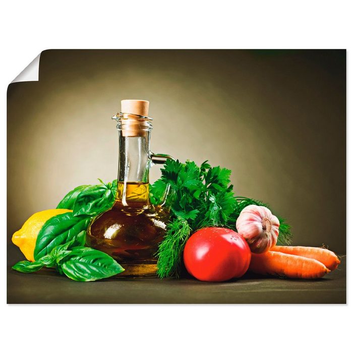 Artland Wandbild Gesundes Gemüse und Gewürze Lebensmittel (1 St) als Alubild Leinwandbild Wandaufkleber oder Poster in versch. Größen