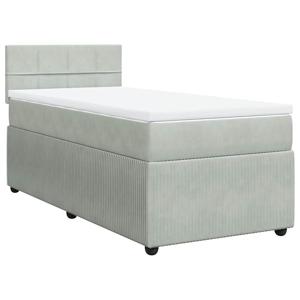 vidaXL Bett Boxspringbett mit Matratze Hellgrau günstig online kaufen