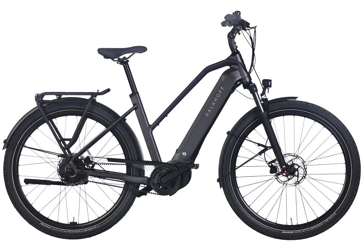 Kalkhoff E-Bike Kalkhoff Image 5.B Season 625 Wh Damen Trapez schwarz 2025, Enviolo Trekking, Enviolo, Bosch Performance Line CX smart System, 625 Wh