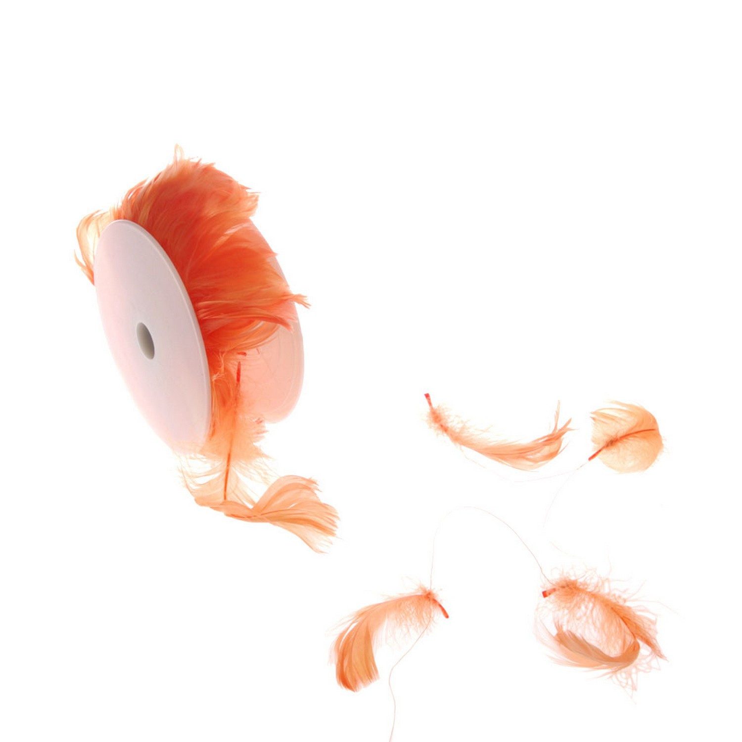 Deko AS Dekoobjekt Drahtgirlande mit Maraboufedern - Orange - 0,1 mm Ø - 9 m -