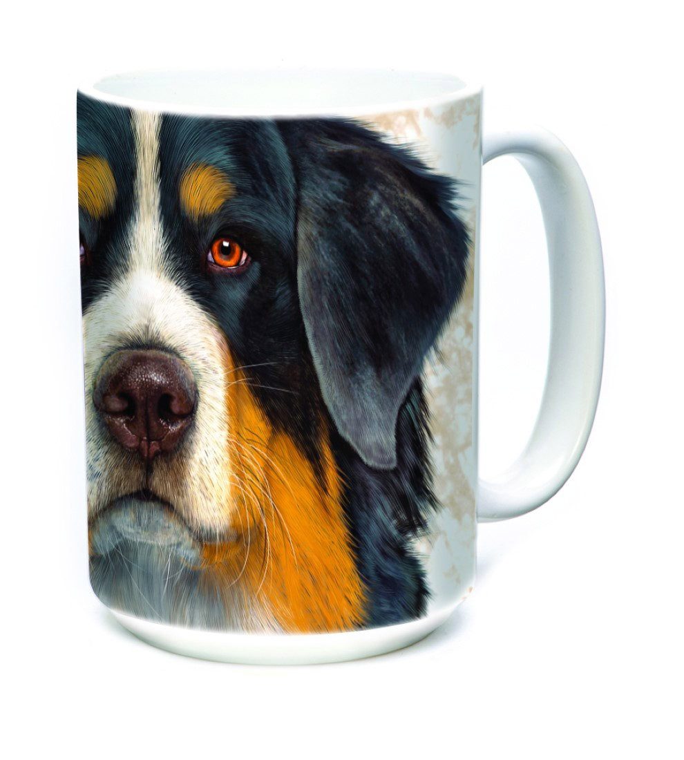 The Mountain Tasse Berner Sennenhund Kaffeetasse Teetasse Kakaotasse, Keramik, 443 ml, XXL-Tasse