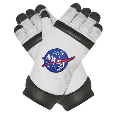 Underwraps Kostüm Astronaut Handschuhe weiß, Kunstlederhandschuhe für Raumfahrer