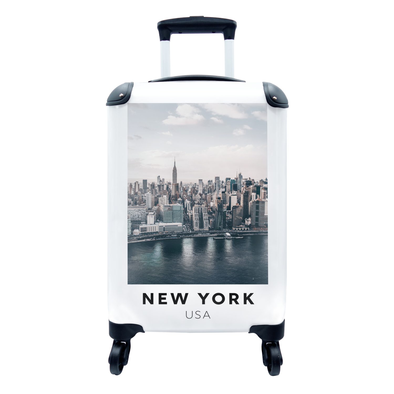 MuchoWow Handgepäckkoffer Amerika - New York - Architektur, 4 Rollen, Reisetasche mit rollen, Handgepäck für Ferien, Trolley, Reisekoffer