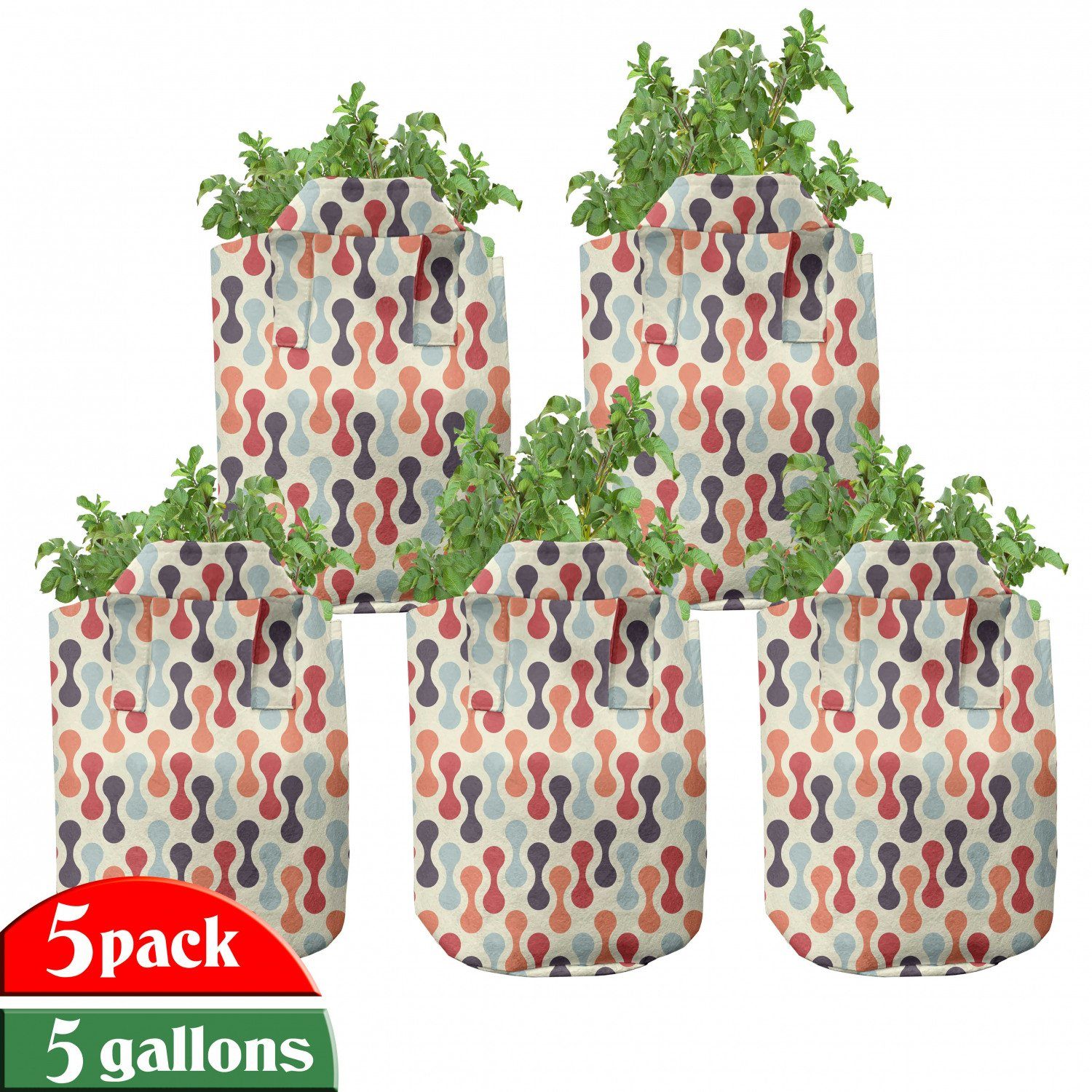 abstrakte für Griffen Bunt Pflanzkübel mit hochleistungsfähig Pflanzen, Form Vertikale Stofftöpfe Abakuhaus