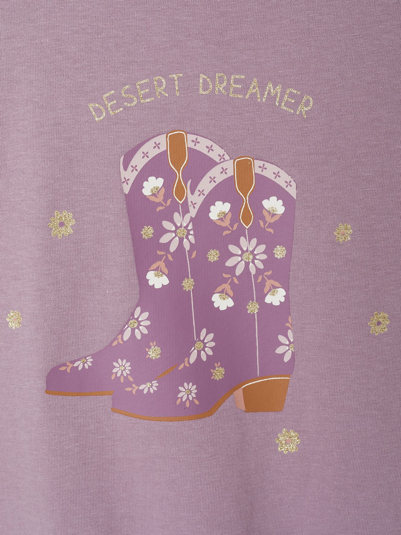 vertbaudet Langarmshirt Mädchen Shirt mit Fransen und Cowboy-Boots-Motiv