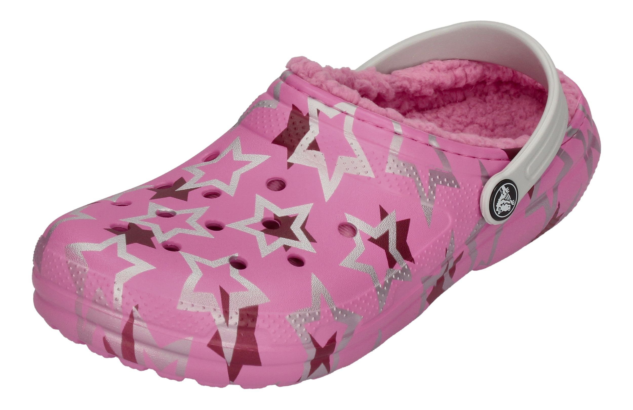 Crocs CLASSIC LINED DISCO DANCE PARTY CLOG KIDS Hausschuh Taffy Pink Multi