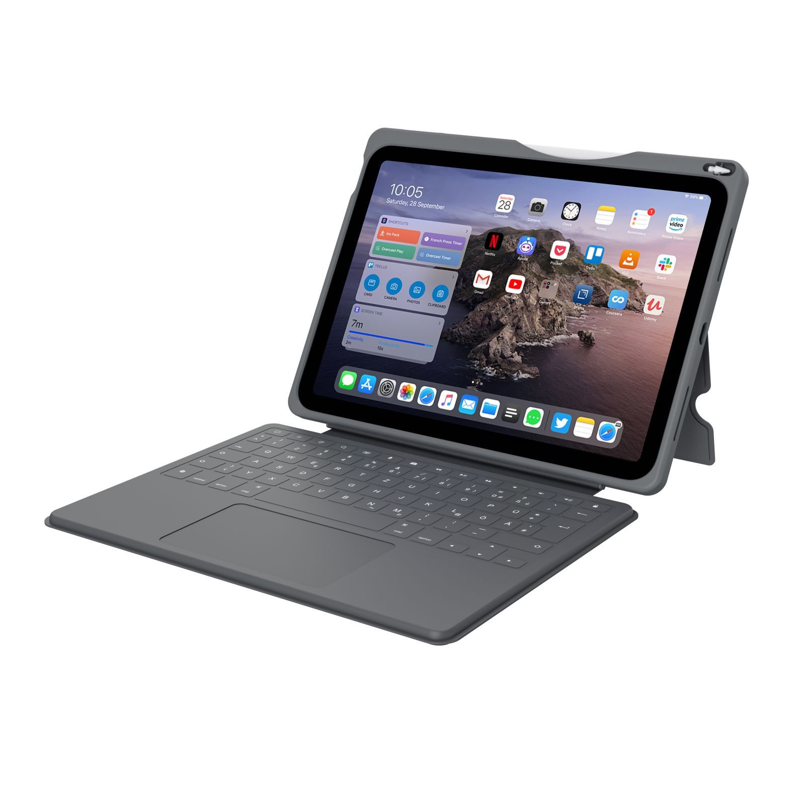 Deqster Smart Rugged Touch Plus Keyboard 10.9", QWERTZ, Deutsch, Mechanischer Tastatur