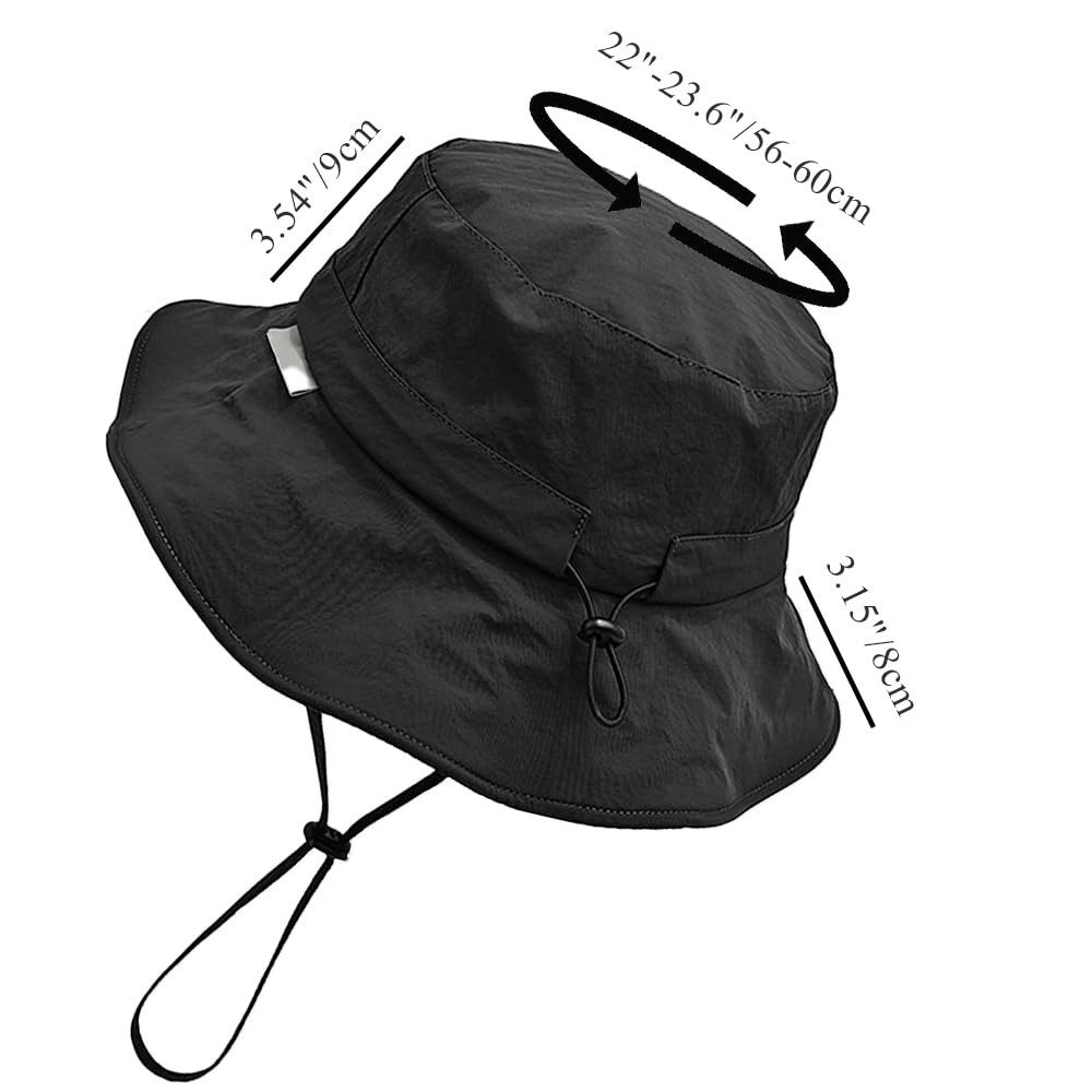 Bextsrack Sonnenhut Sommerhut Fischerhut mit Kinnriemen Wasserdichter Eimer Anglerhut Für Männer und Frauen