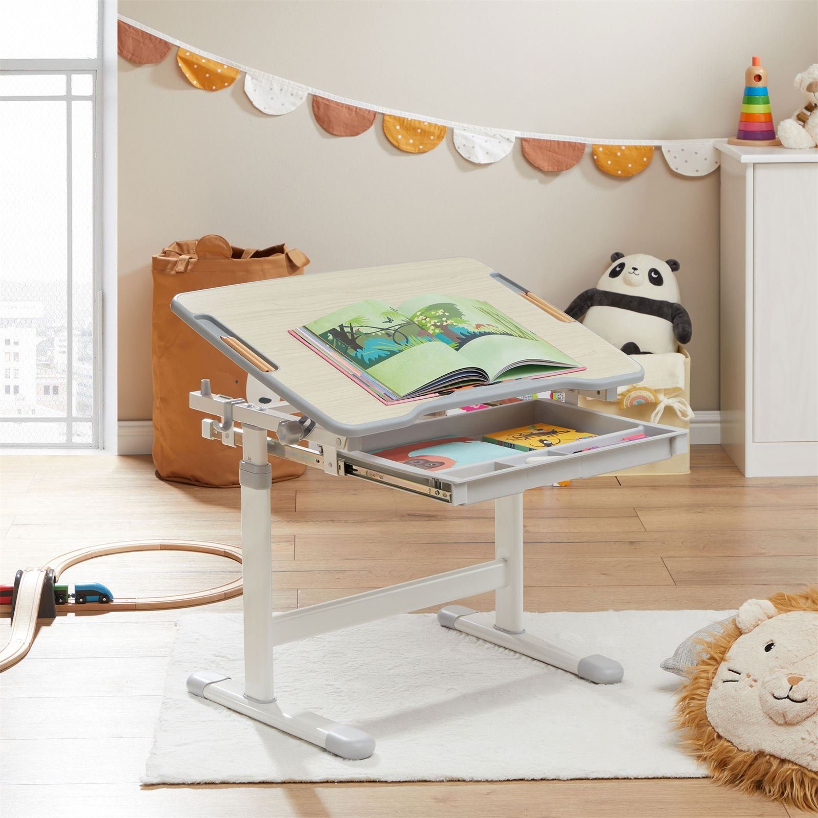 CARO-Möbel Kinderschreibtisch VITA, Kinderzimmer Schreibtisch neigbar Schub günstig online kaufen