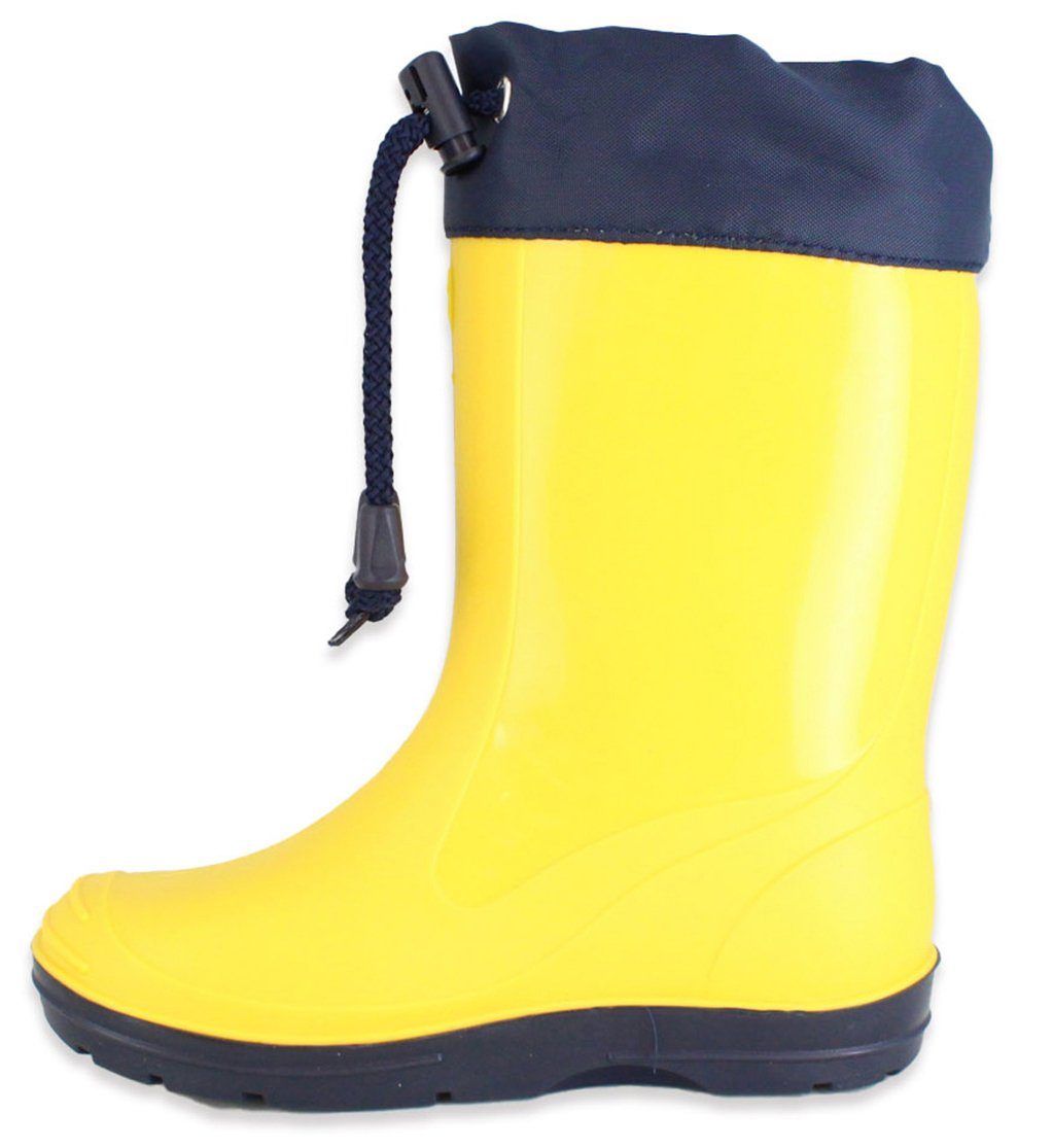 Gummistiefel Allrounder, Größen schmale wasserdicht, in Beck und Jungen robuster Passform, gelb vielen Farben Innensohle Regenstiefel (für erhältlich) Mädchen, herausnehmbare und