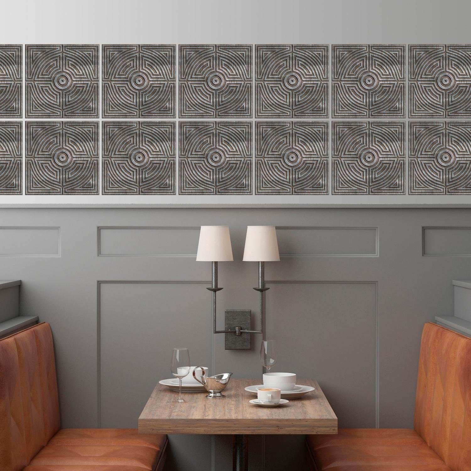 queence Fliesenaufkleber Muster, Stickerfliesen, selbstklebend, Sticker, 12er Set