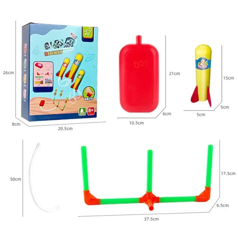 Sport-Knight® Spielzeug-Flugrakete Schaumstoff Raketenwerfer mit Pumpe – Outdoor-Spielzeug für Kinder, (Komplett-Set)