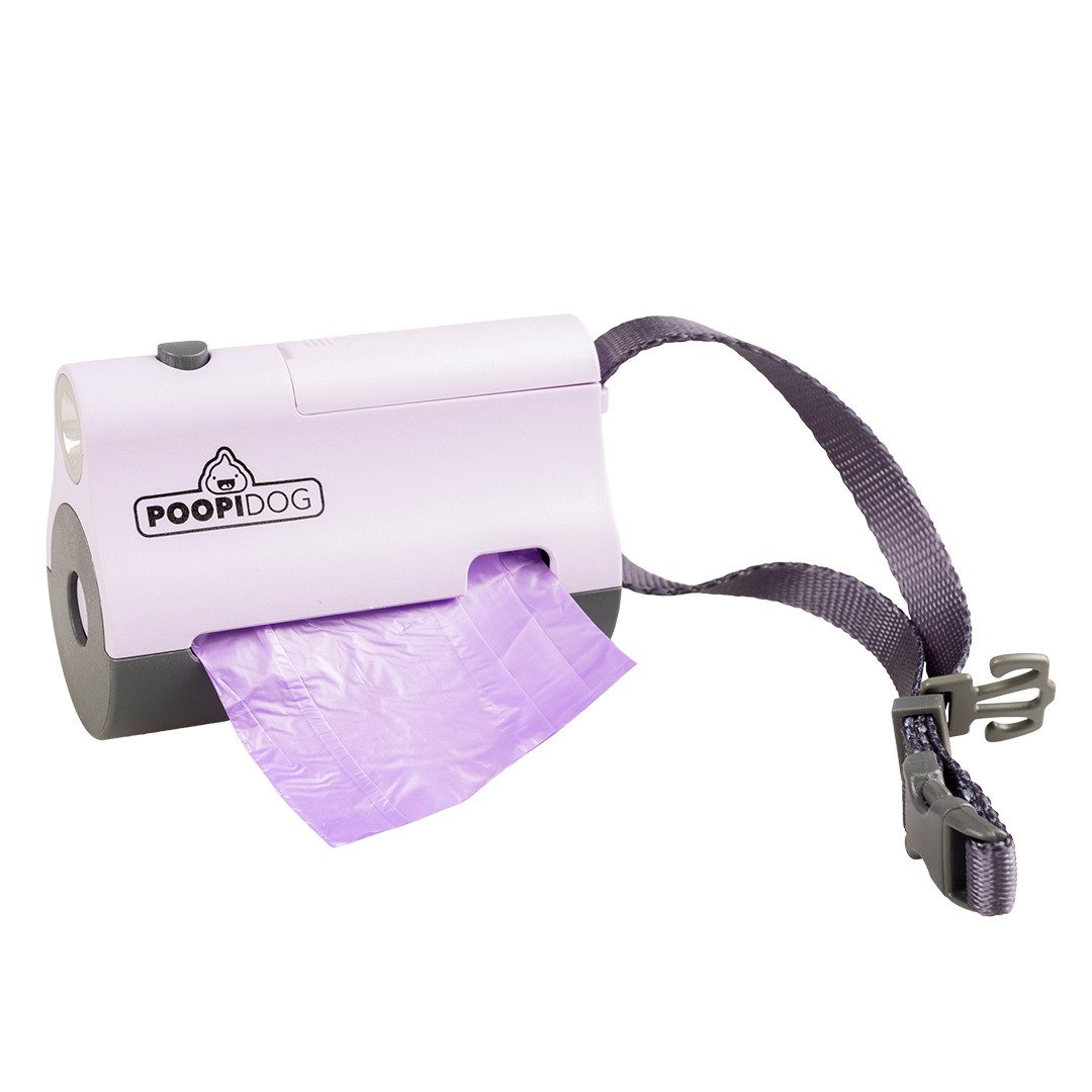DUVO+ Hundetoilette Poopidog Hundekotbeutelspender mit LED Farbe: violett