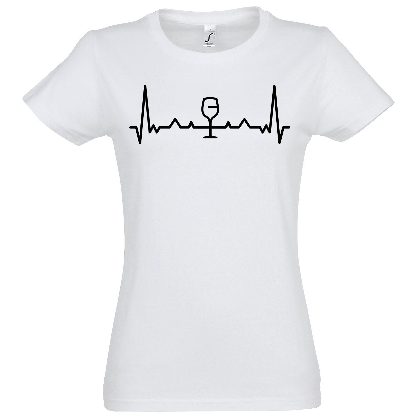 Youth Designz T-Shirt Heartbeat Wein Damen Shirt mit trendigem Frontprint