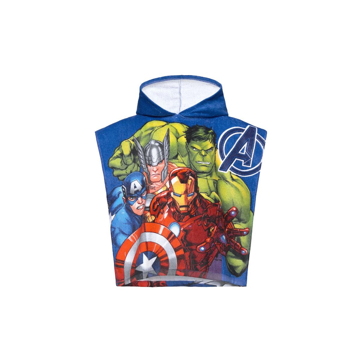 MARVEL Badeponcho Avengers Unisex Kinder, Lang, Frottee, Keine / nicht relevant, Schlupf, Badeponcho, Bademantel, Badehandtuch, Badetextilien, Cardigan
