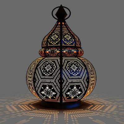 Marrakesch Orient & Mediterran Interior Windlicht Orientalische Laterne Ziva orientalisches Windlicht Metalllaterne, Handarbeit