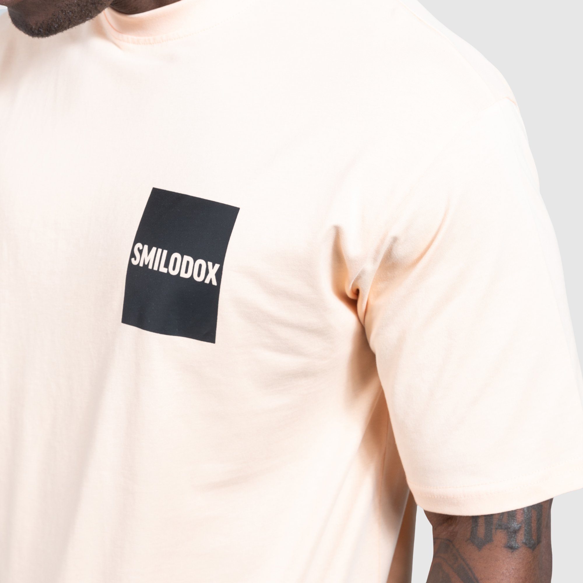 Smilodox T-Shirt Baumwolle 100% Joey Aprikose Oversize,
