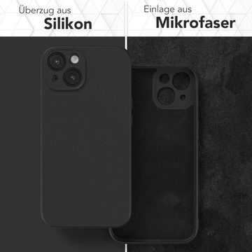 EAZY CASE Handyhülle TPU Hülle für Apple iPhone 14 6,1 Zoll, Silikon Schutzhülle mit Kameraschutz kratzfest Back Cover Etui Schwarz