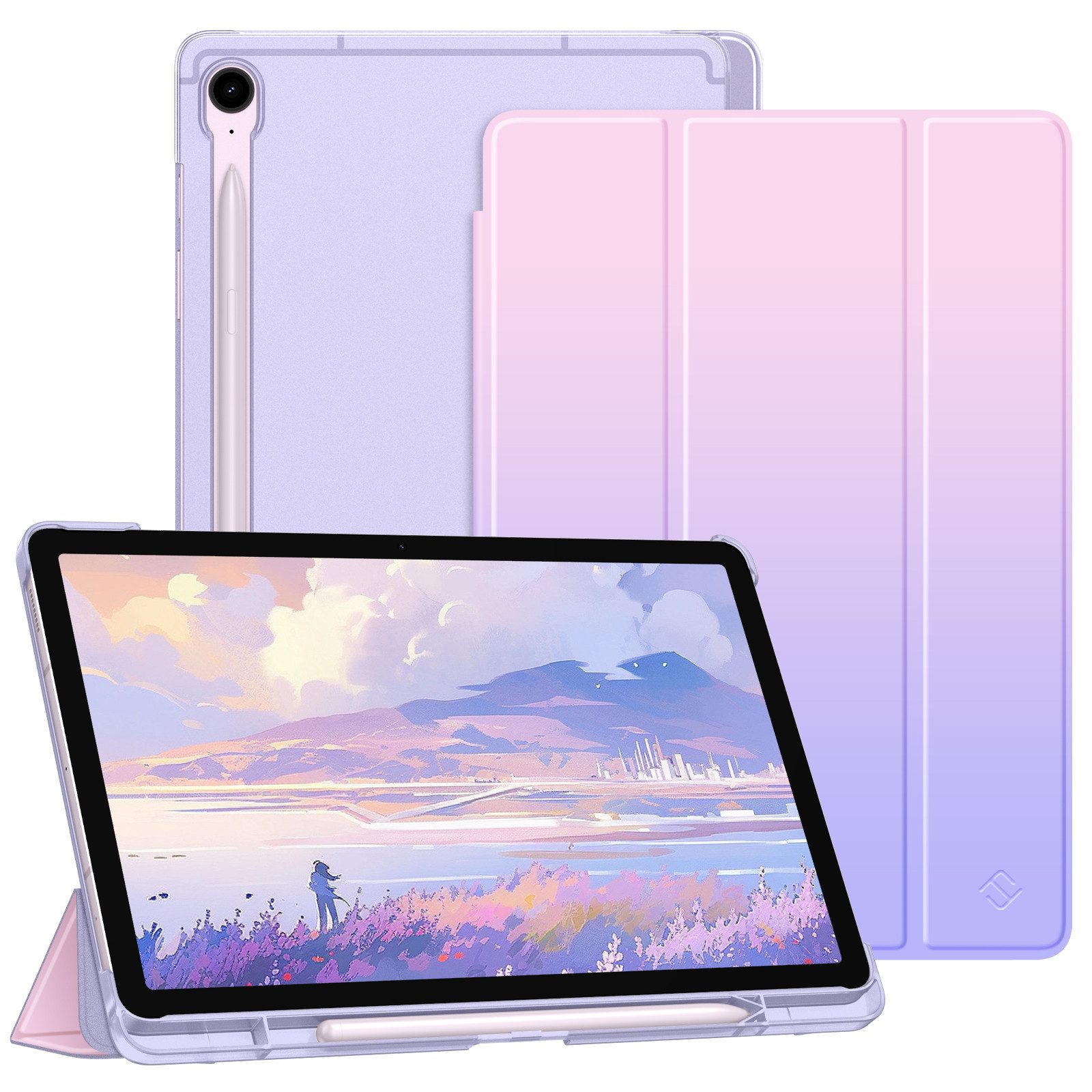 Fintie Tablet-Hülle für Samsung Galaxy Tab S10 Lite/S10 FE/S9 FE 10.9" & S9 11" Tablet, Ultradünn Case mit Stifthalter&Translucent Rückseite, Auto Schlaf/Wach