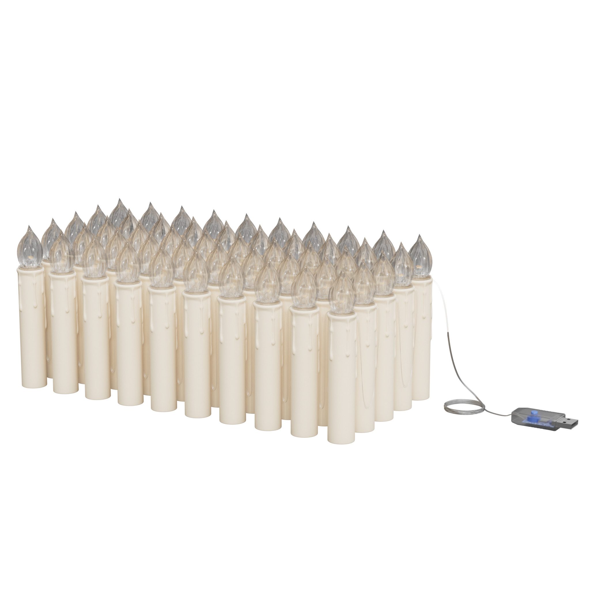 FIVMEN LED-Kerze 50er Weihnachtskerzen Flammenlose Dimmbar Kerzen mit Fernbedienung, mit Timing-Funktion für Weihnachtsdeko, Weihnachtsbaum