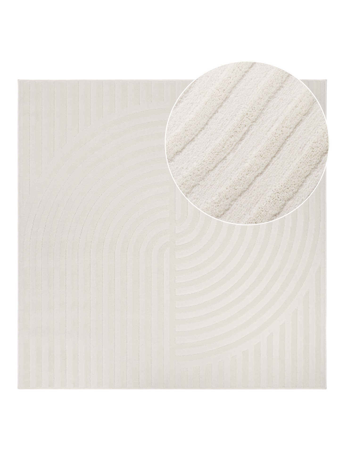 Tapiso Teppich HYGGE, quadratisch, Höhe: 9 mm, Wohnzimmer, Schlafzimmer, pflegeleicht