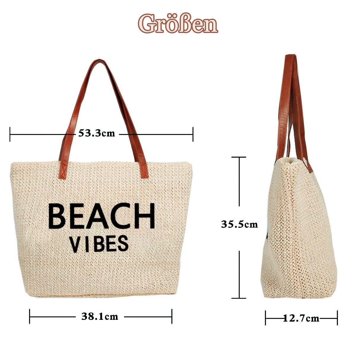 ZEUOPQ Strandtasche Große Damen Korbtasche Schultertasche günstig online kaufen