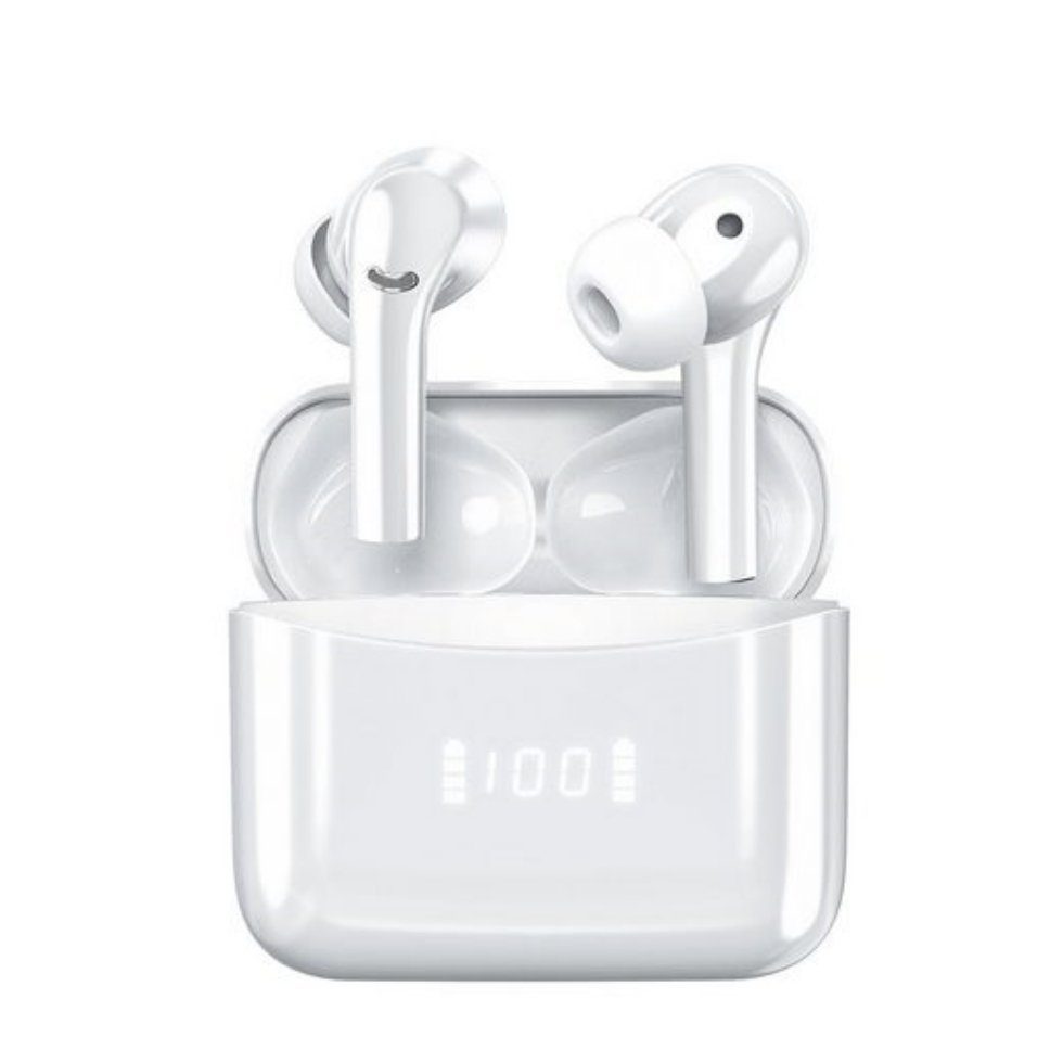 REDOM Kopfhörer Bluetooth 5.3 In Ear Headset Ohrhörer Bluetooth Kabellos Bluetooth-Kopfhörer (mit 4 ENC Mikrofon, Siri, Bluetooth, Bluetooth, Wasserdicht Ohrhörer, mit 4 ENC Mikrofon, Lärmreduzierung) Weiß | Kopfhörer