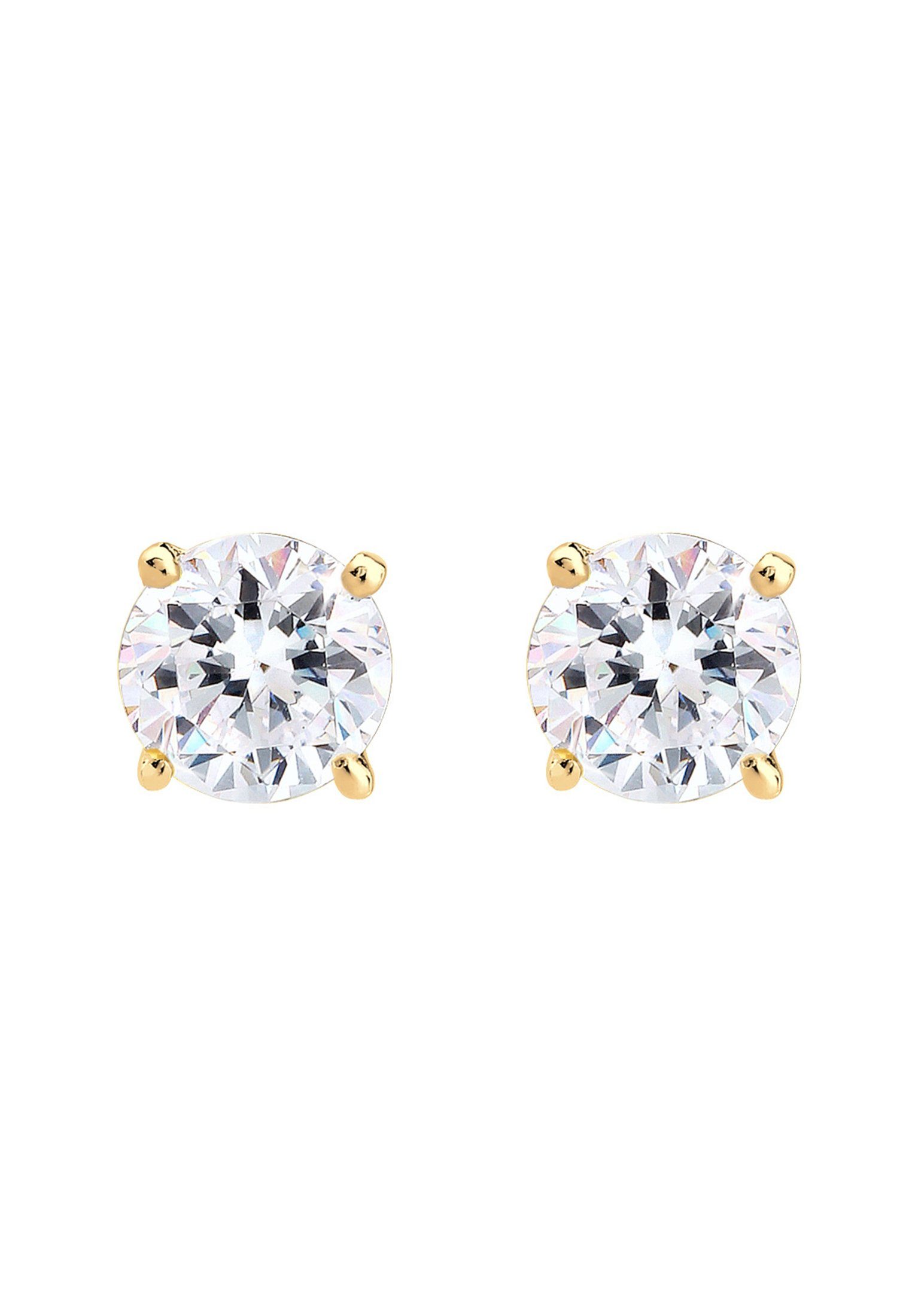 Elli Paar Ohrstecker Basic Rund Weiß 925 Silber, mit Kristallen von Swarovs günstig online kaufen