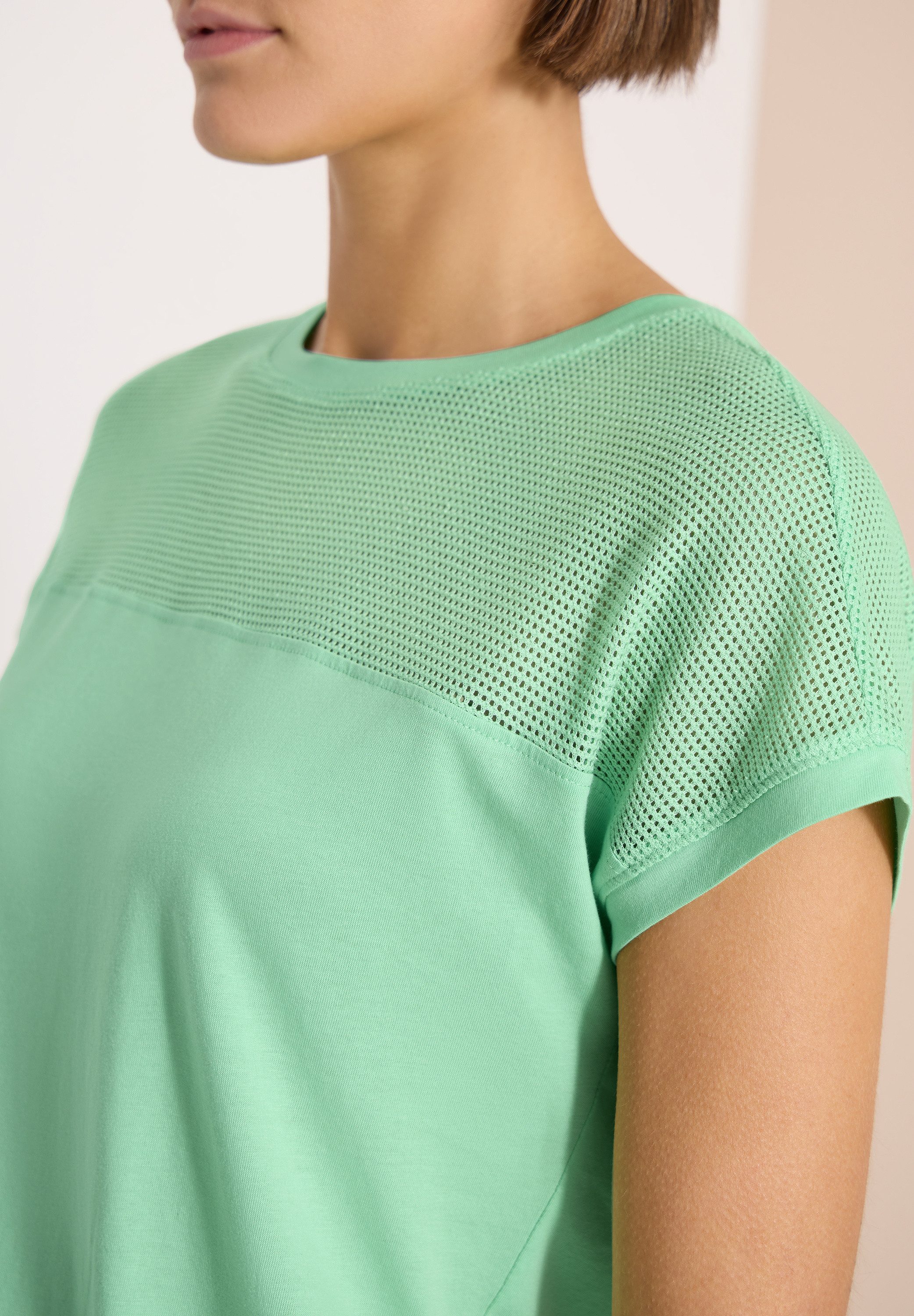 CECIL T-Shirt Sommerliche Leichtigkeit durch das Mesh-Detail