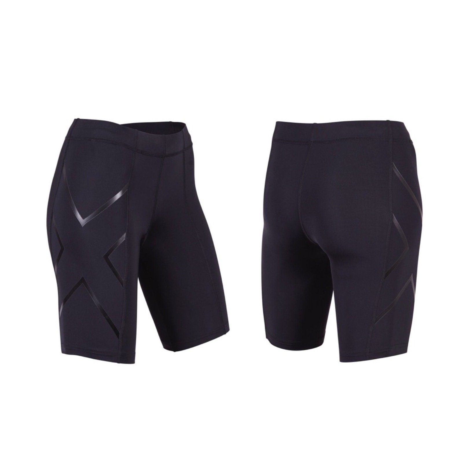 2xU Trainingsshorts Bikeshort Core Compression Shorts Mid-Rise – Ausgezeichnete Kompression – Flache Nähte