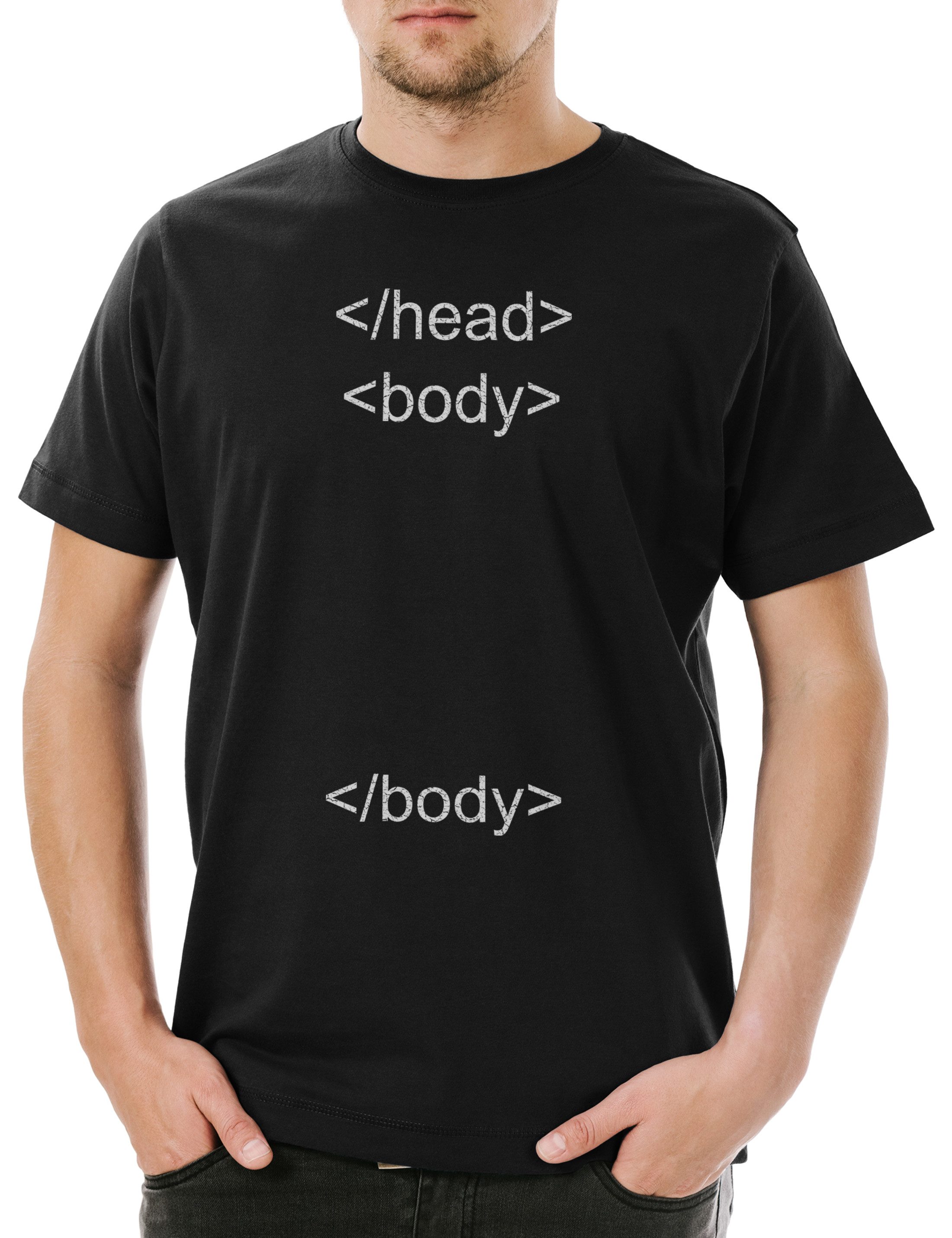 Print-Shirt Urban Backwoods Head Body Body Herren T-Shirt Schwarz Größe L