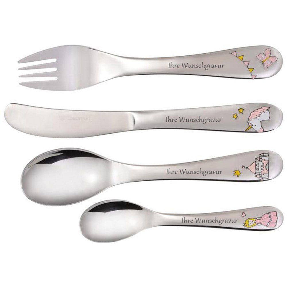 GRÄWE Kinderbesteck Kinderbesteck 4-tlg. Motiv "Prinzessin" *Namensgravur möglich*